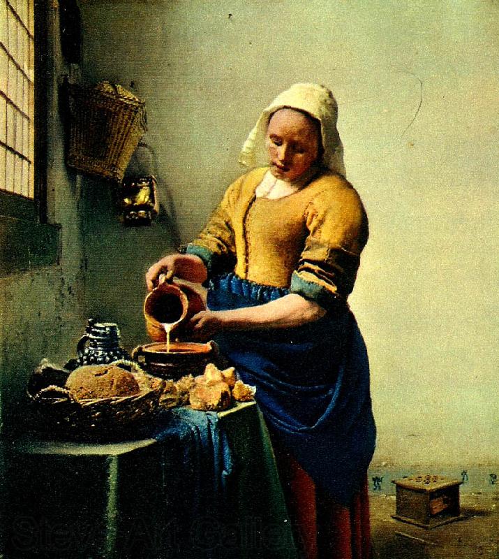 Jan Vermeer mjolkpigan Norge oil painting art